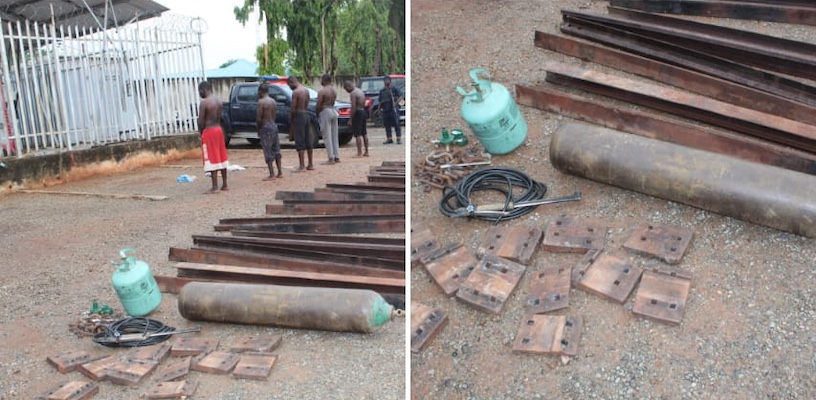 NSCDC Arrests Five Notorious Railway Vandals, Recovers Cut Rails In Nasarawa